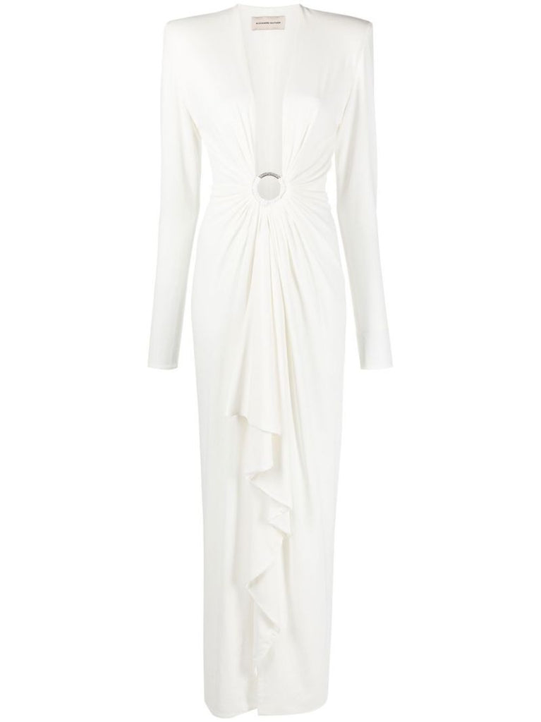 White V-neck Maxi Dress