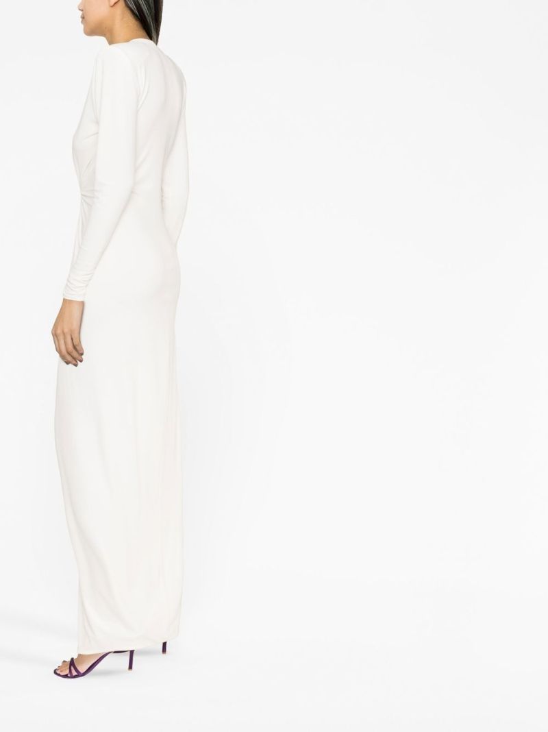 White V-neck Maxi Dress