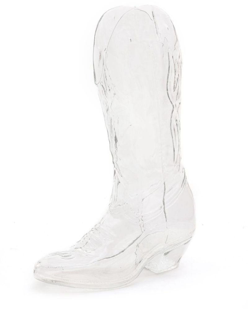 Clear Crystal Cowboy Boot Vase