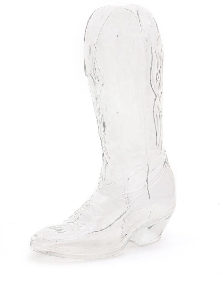 Clear Crystal Cowboy Boot Vase