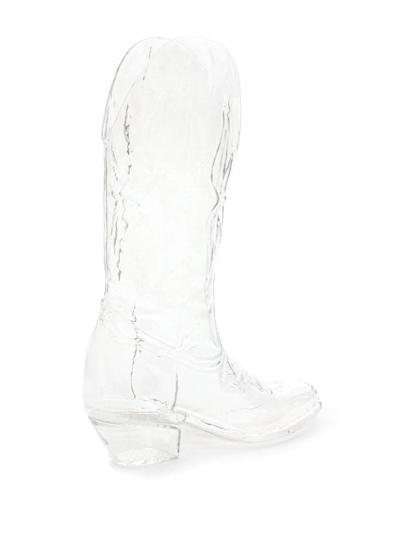 Clear Crystal Cowboy Boot Vase