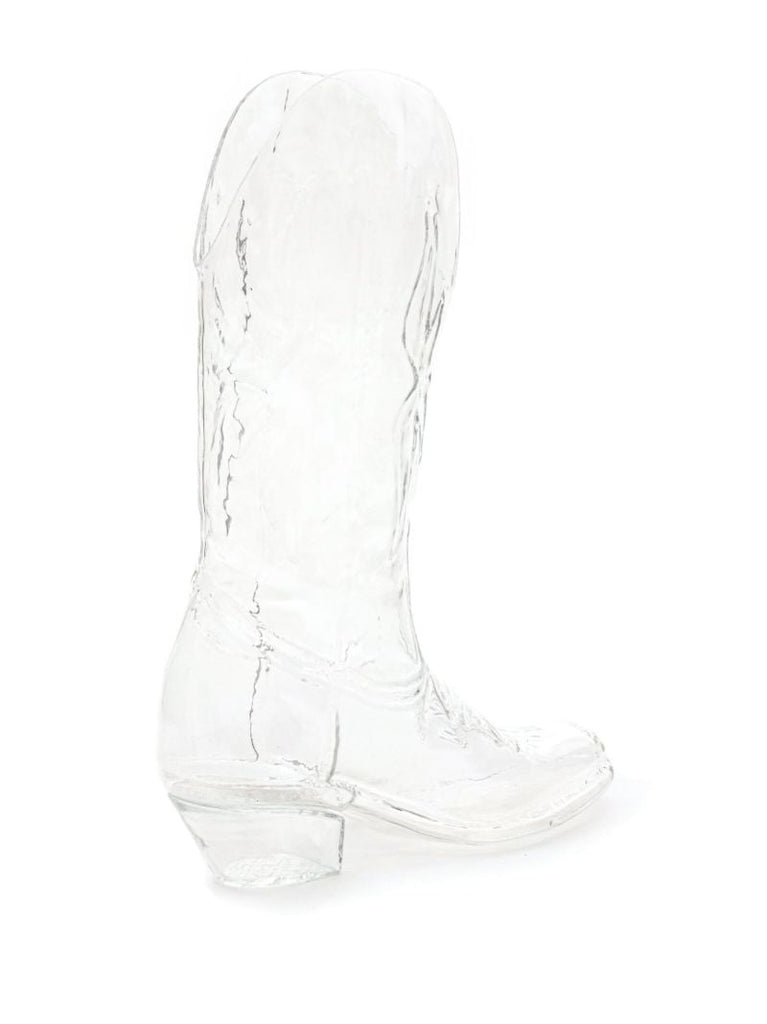 Clear Crystal Cowboy Boot Vase