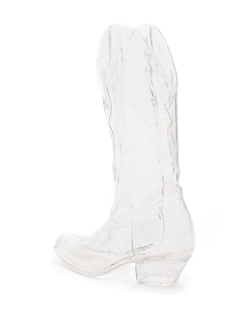 Clear Crystal Cowboy Boot Vase