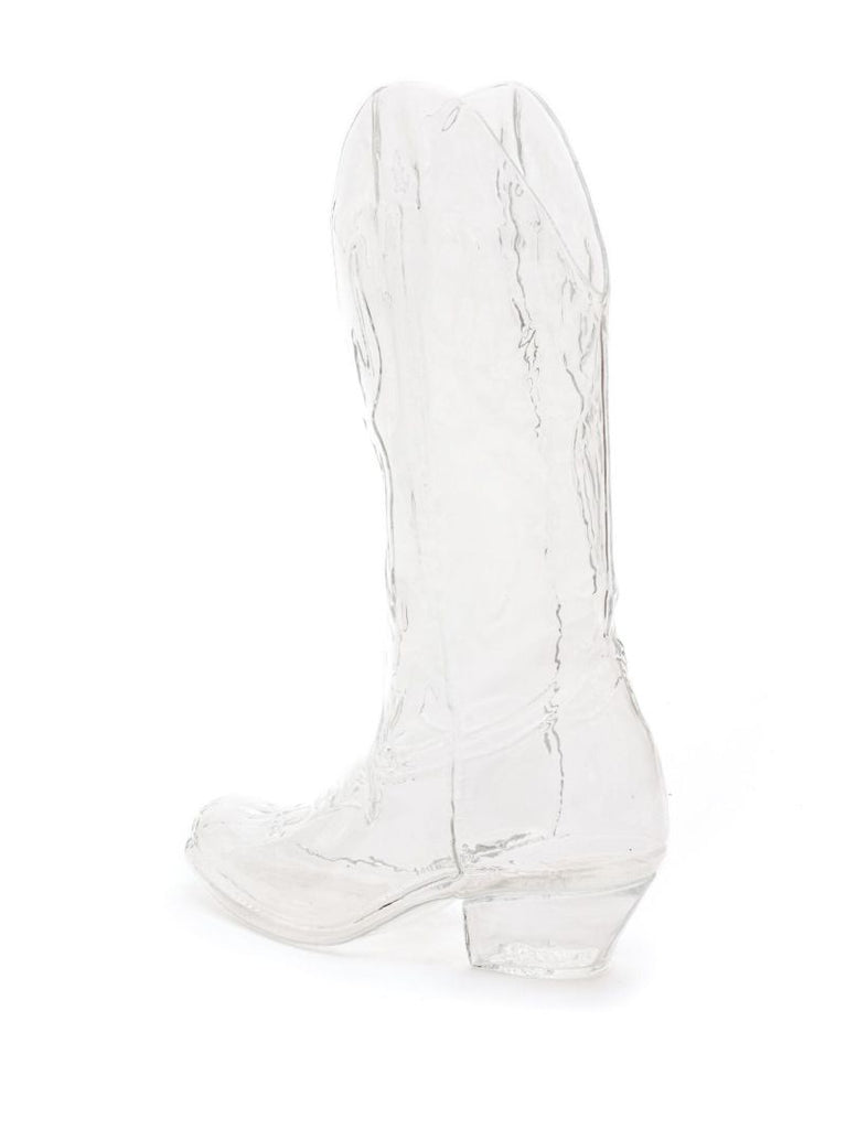Clear Crystal Cowboy Boot Vase