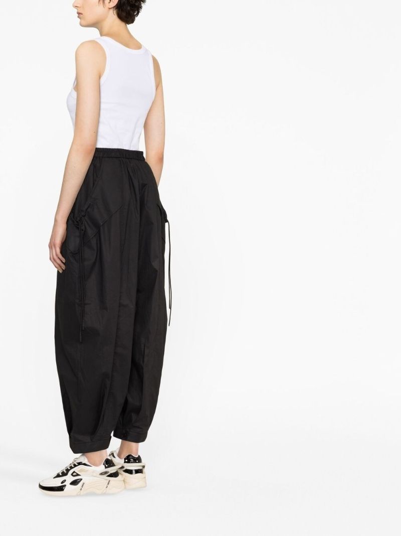 Black Cropped Wide-leg Trousers