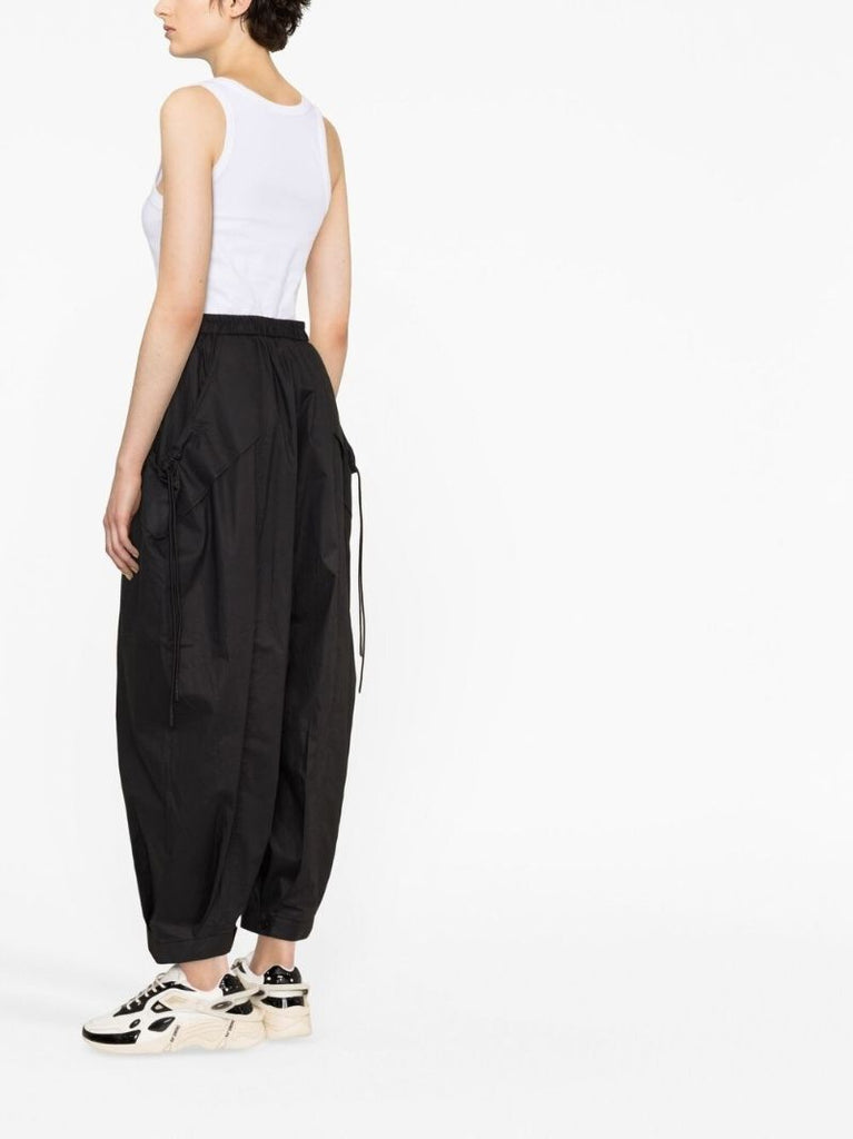 Black Cropped Wide-leg Trousers