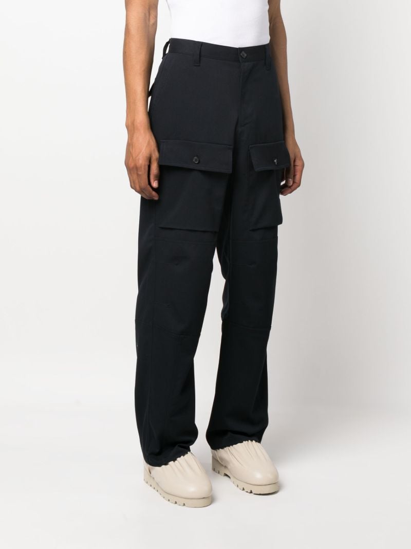 Blue Grant Flap Pocket Cargo Trousers