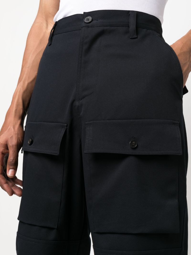 Blue Grant Flap Pocket Cargo Trousers