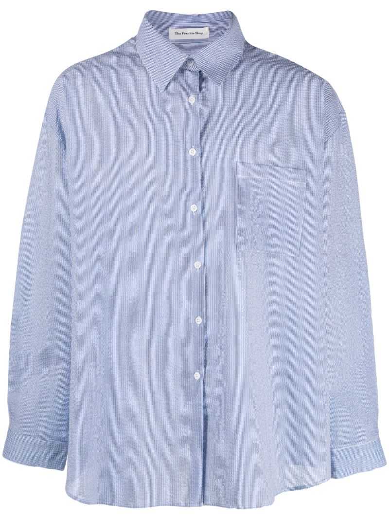 Blue Pinstripe Cotton Shirt