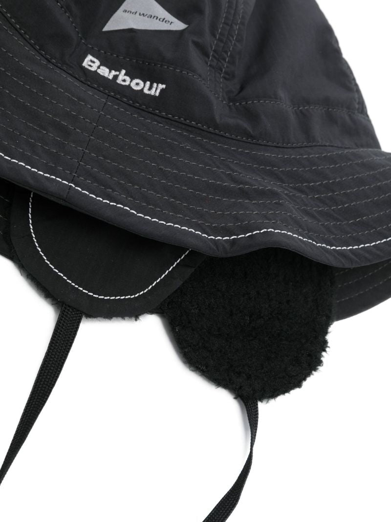 X and Wander Black Logo Print Bucket Hat