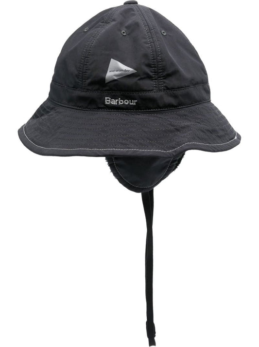 X and Wander Black Logo Print Bucket Hat