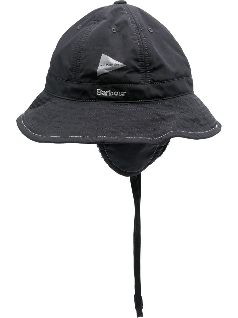 X and Wander Black Logo Print Bucket Hat