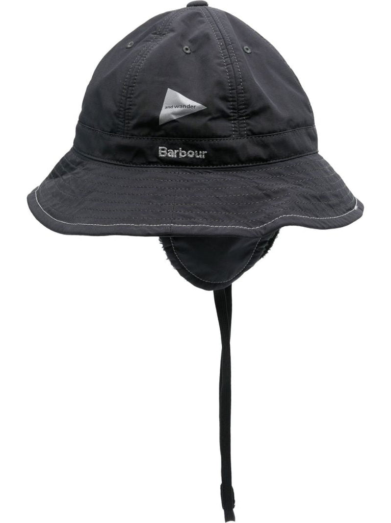 X and Wander Black Logo Print Bucket Hat