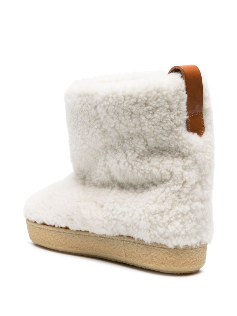 White Frieze Shearling Ankle Boots