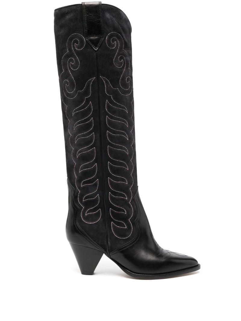 Black Liela 60 Knee-high Leather Boots