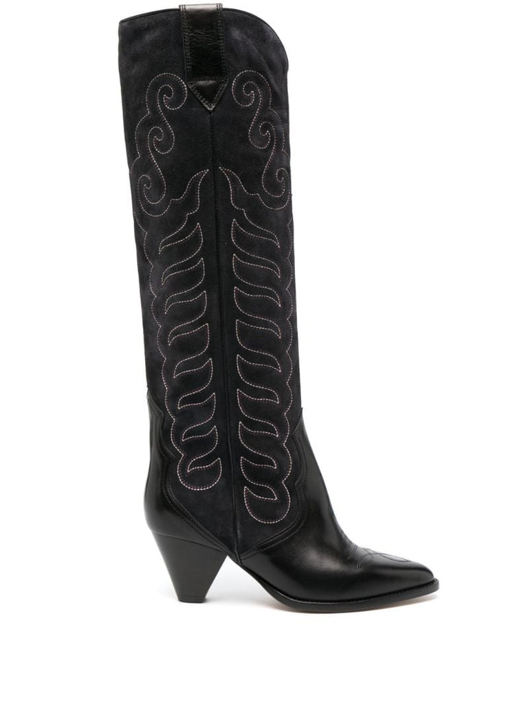 Black Liela 60 Knee-high Leather Boots