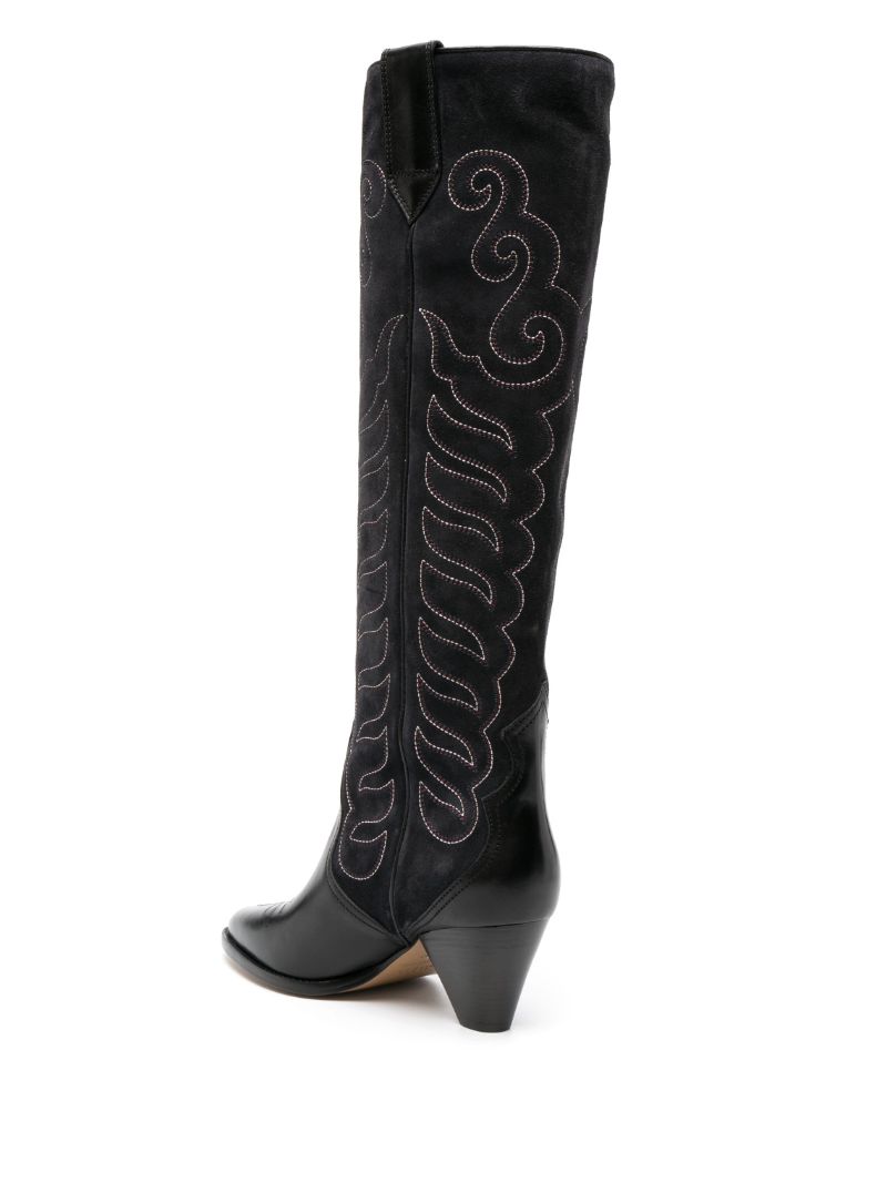 Black Liela 60 Knee-high Leather Boots