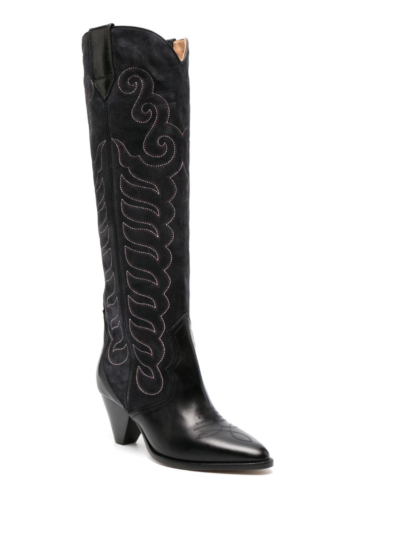 Black Liela 60 Knee-high Leather Boots