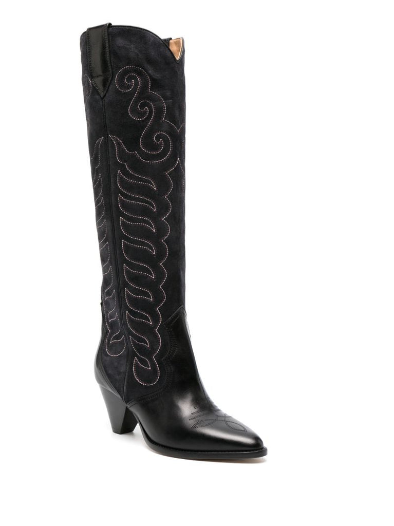 Black Liela 60 Knee-high Leather Boots