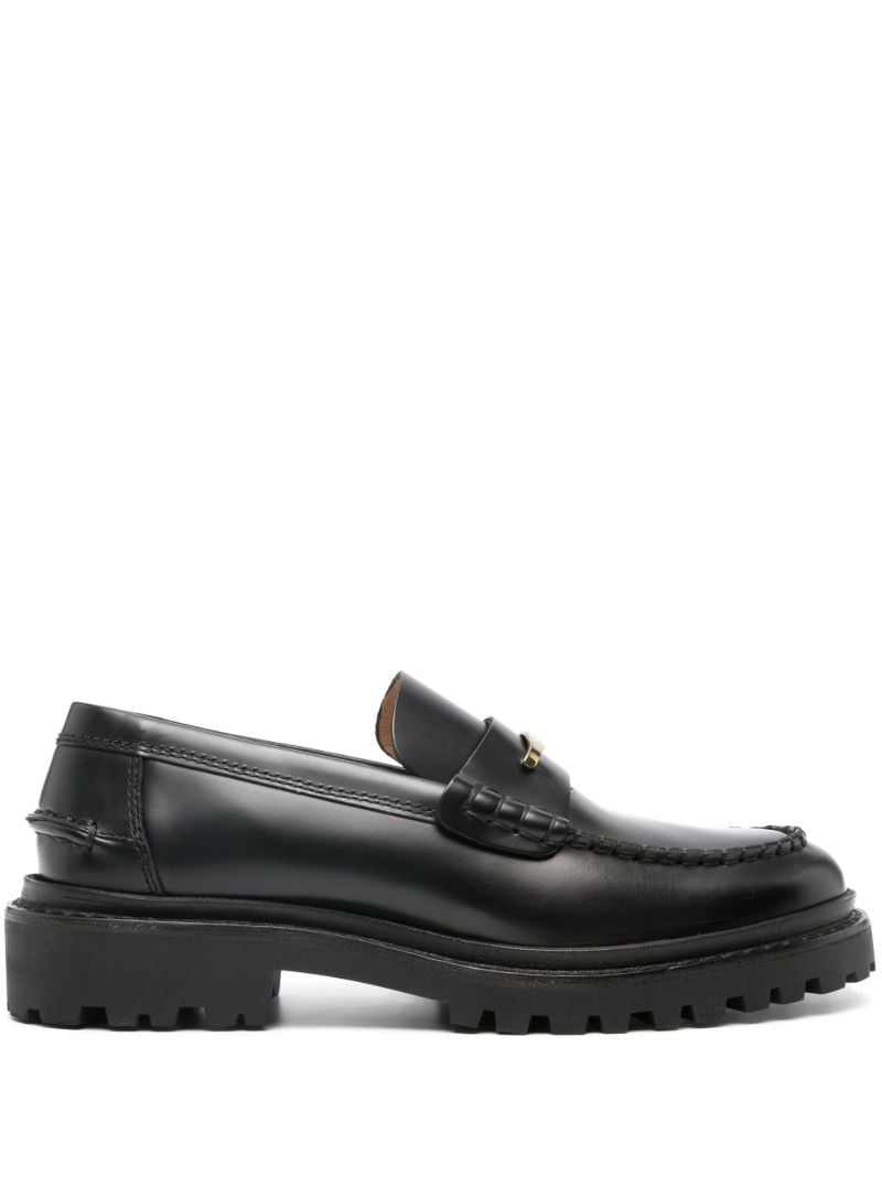 Black Frezza Leather Loafers