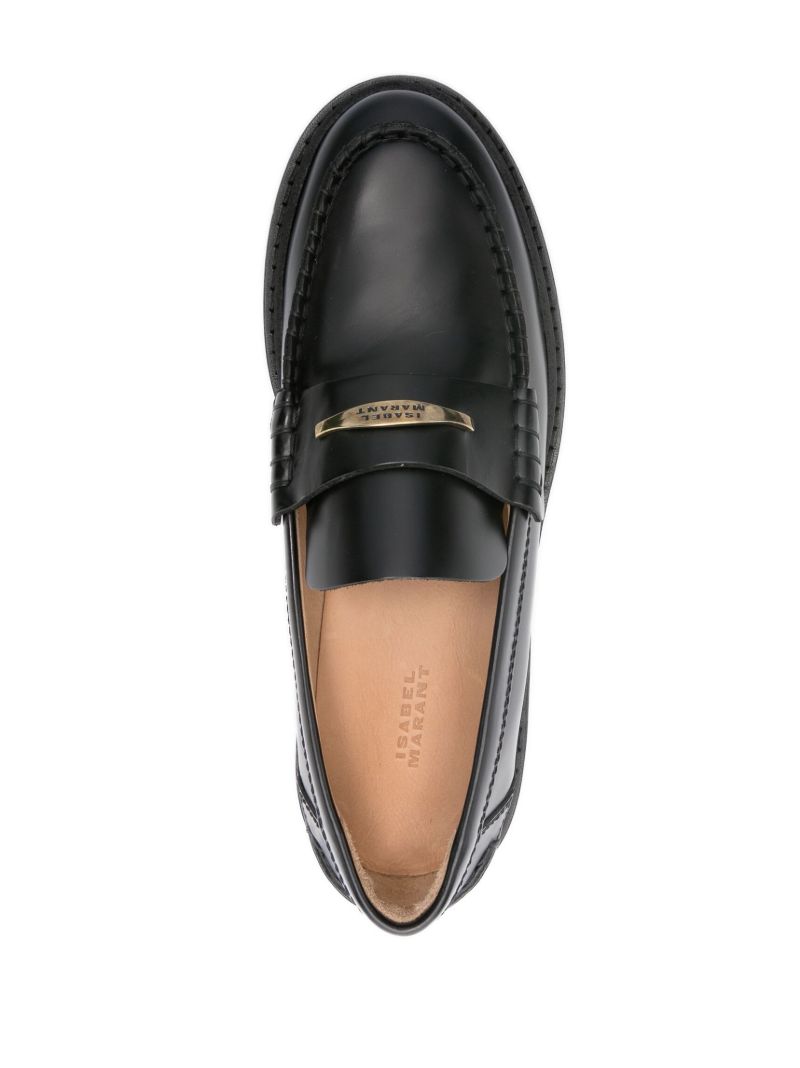 Black Frezza Leather Loafers