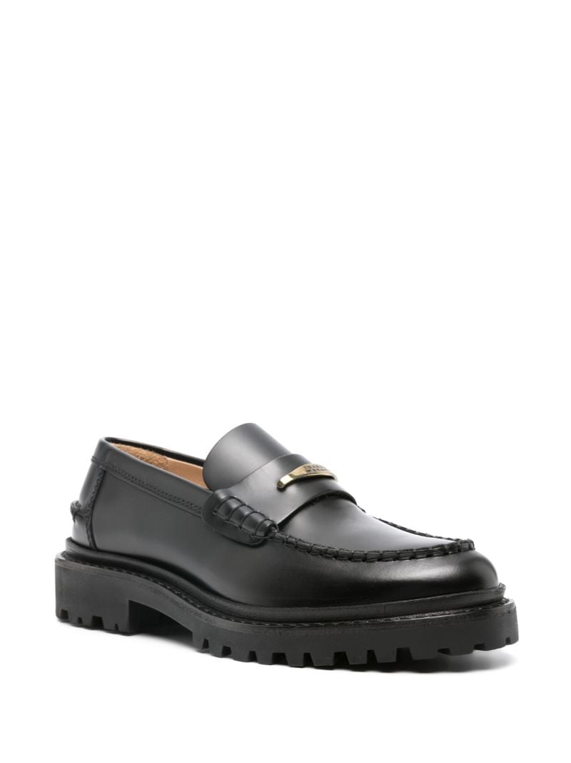 Black Frezza Leather Loafers