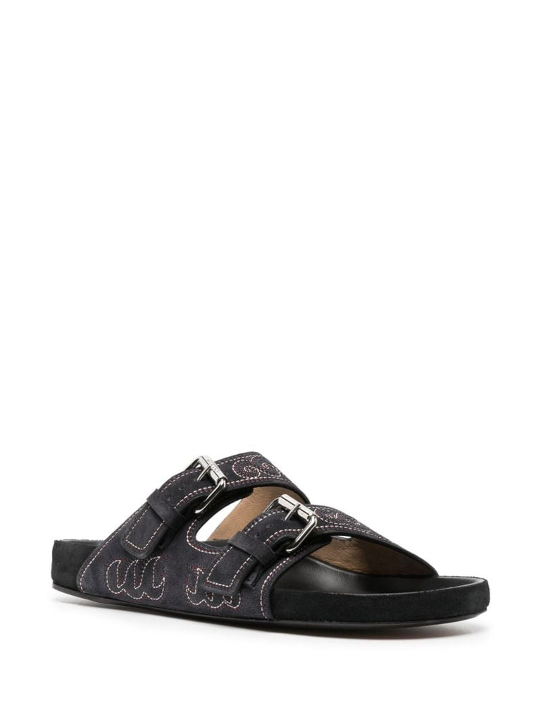 Black Lennyo Suede Sandals