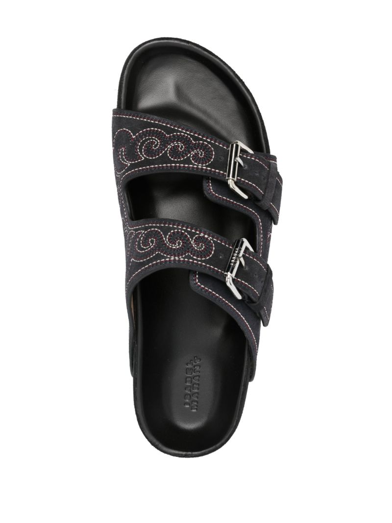 Black Lennyo Suede Sandals