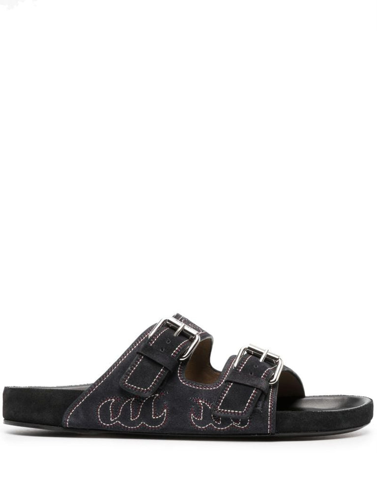 Black Lennyo Suede Sandals