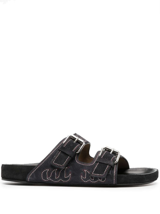 Black Lennyo Suede Sandals