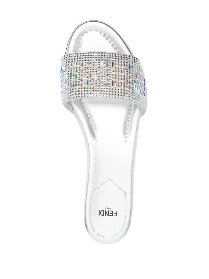 Silver-tone Lather Crystal Logo Slides