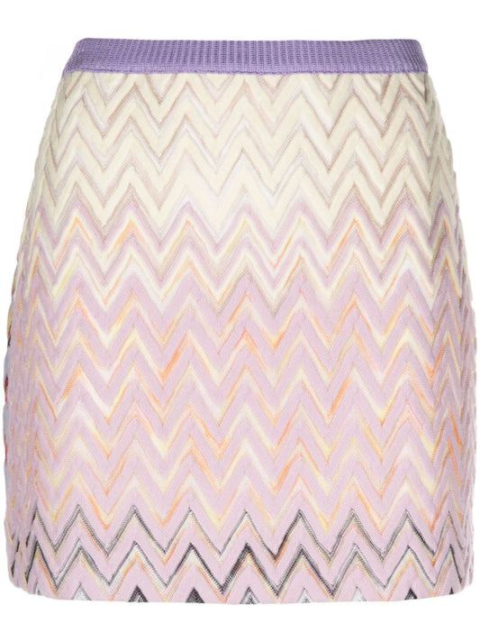 Neutral Zigzag Mini Skirt