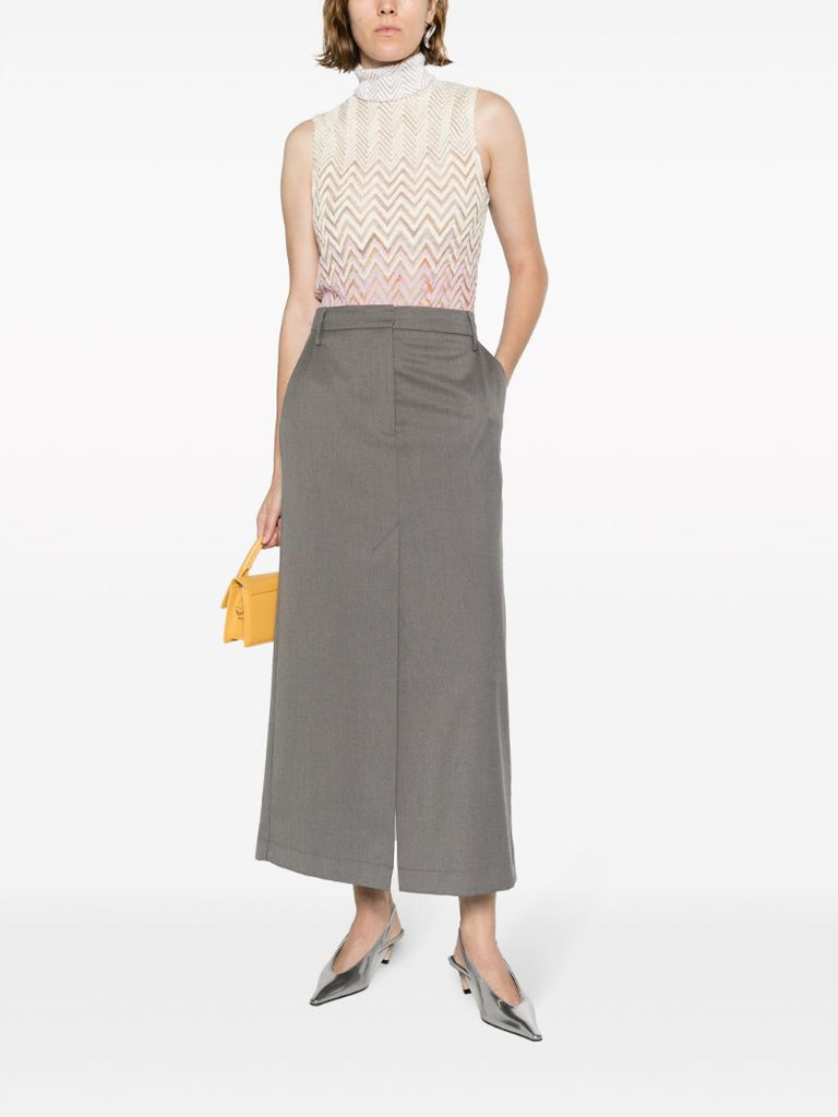 Multicolour Zig Zag-pattern Sheer Top
