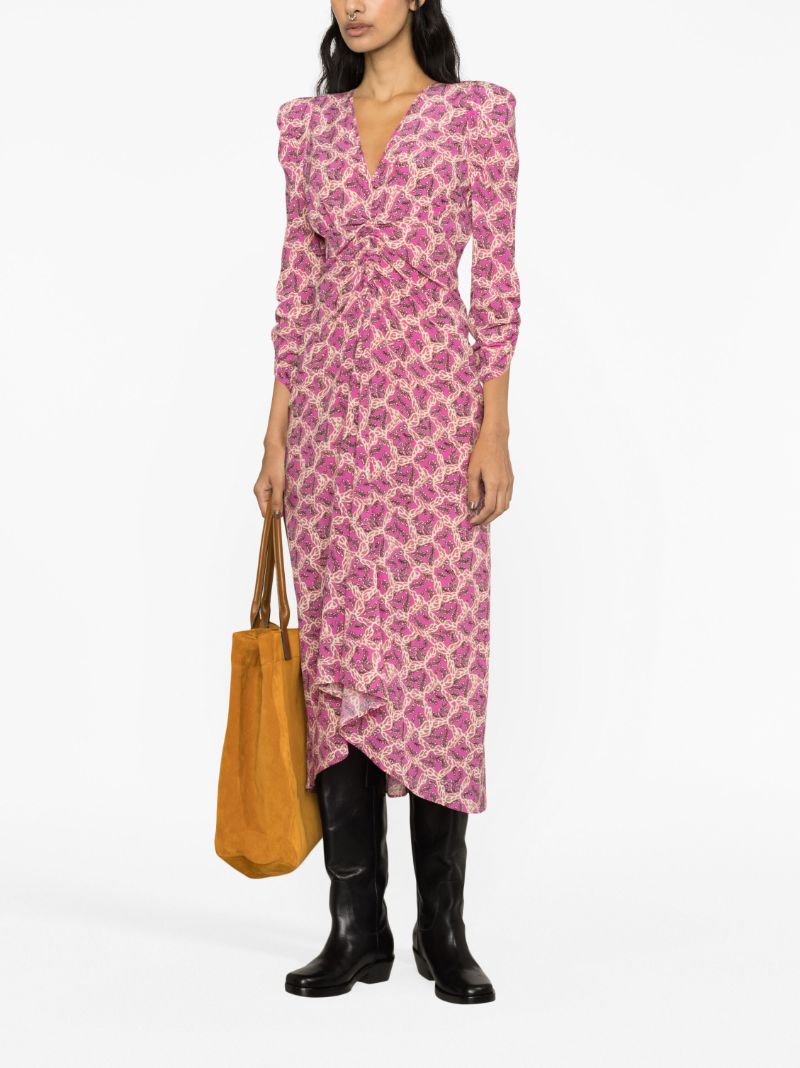 Pink Albini Abstract-print Midi Dress