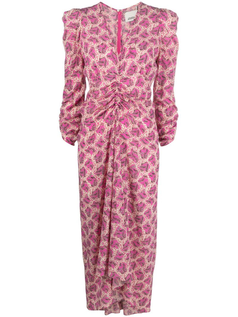 Pink Albini Abstract-print Midi Dress