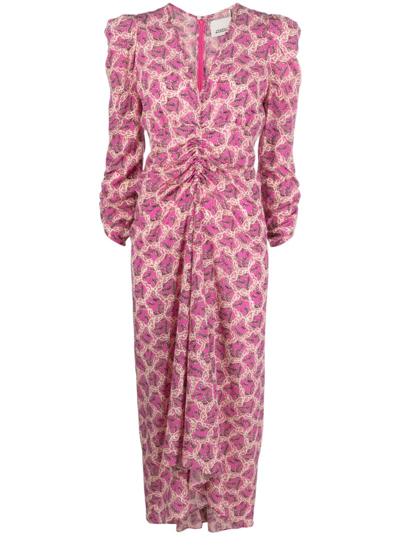 Pink Albini Abstract-print Midi Dress