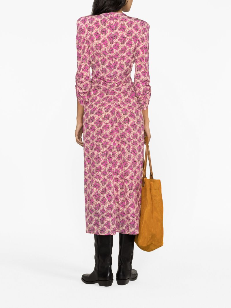 Pink Albini Abstract-print Midi Dress