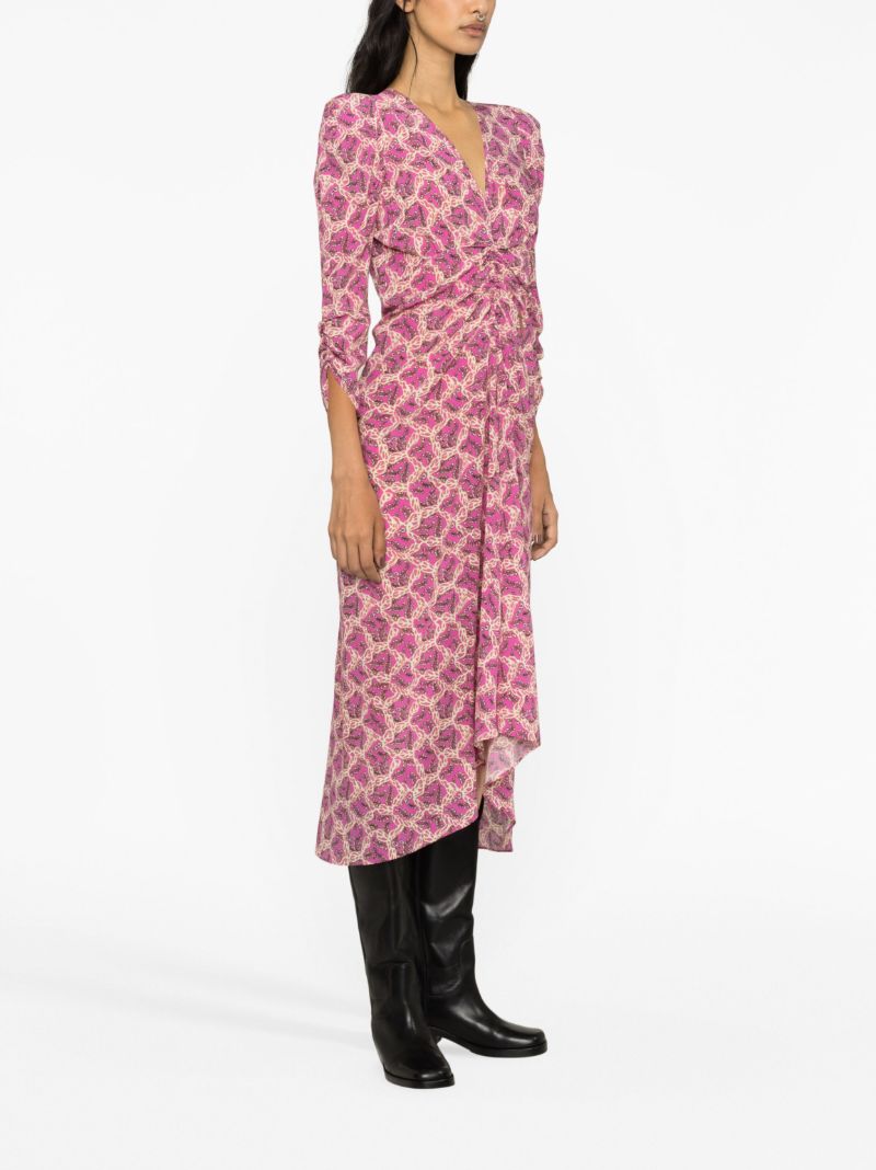 Pink Albini Abstract-print Midi Dress