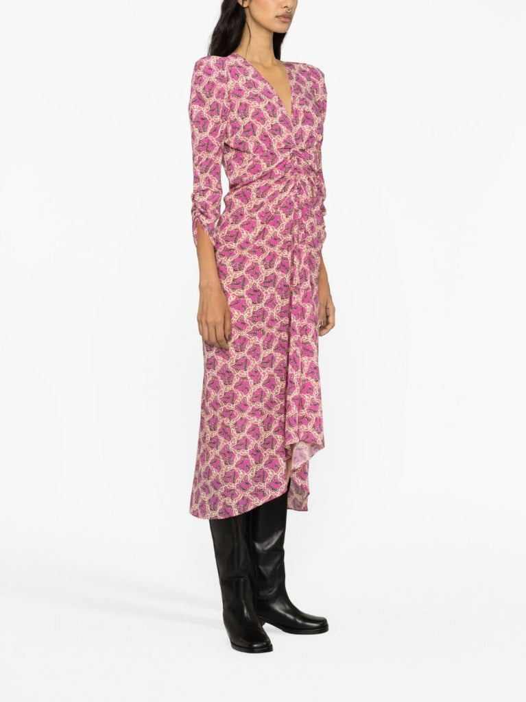 Pink Albini Abstract-print Midi Dress