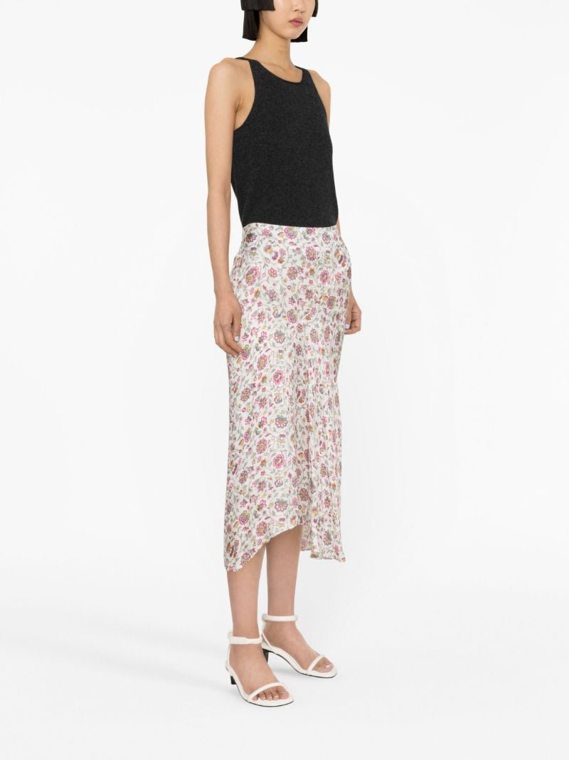 White Floral Print Skirt
