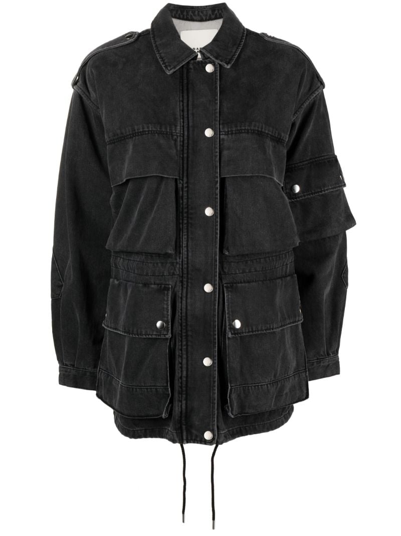 Black Elize Cargo Denim Jacket