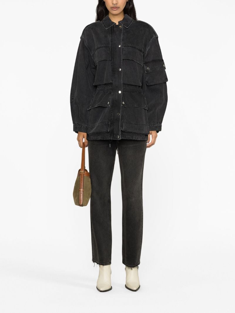 Black Elize Cargo Denim Jacket