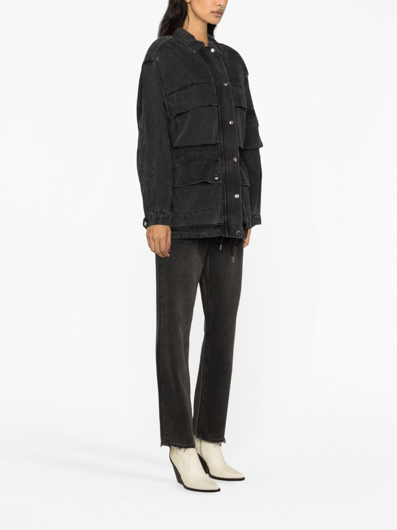 Black Elize Cargo Denim Jacket