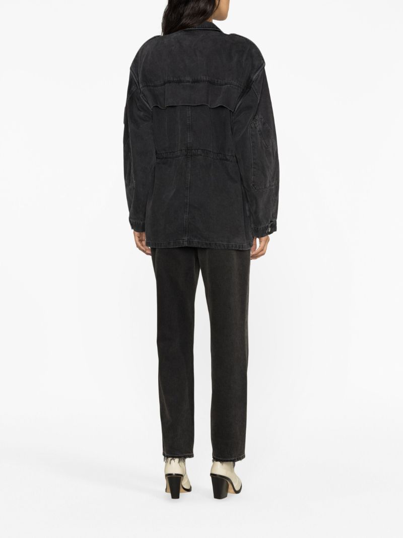 Black Elize Cargo Denim Jacket