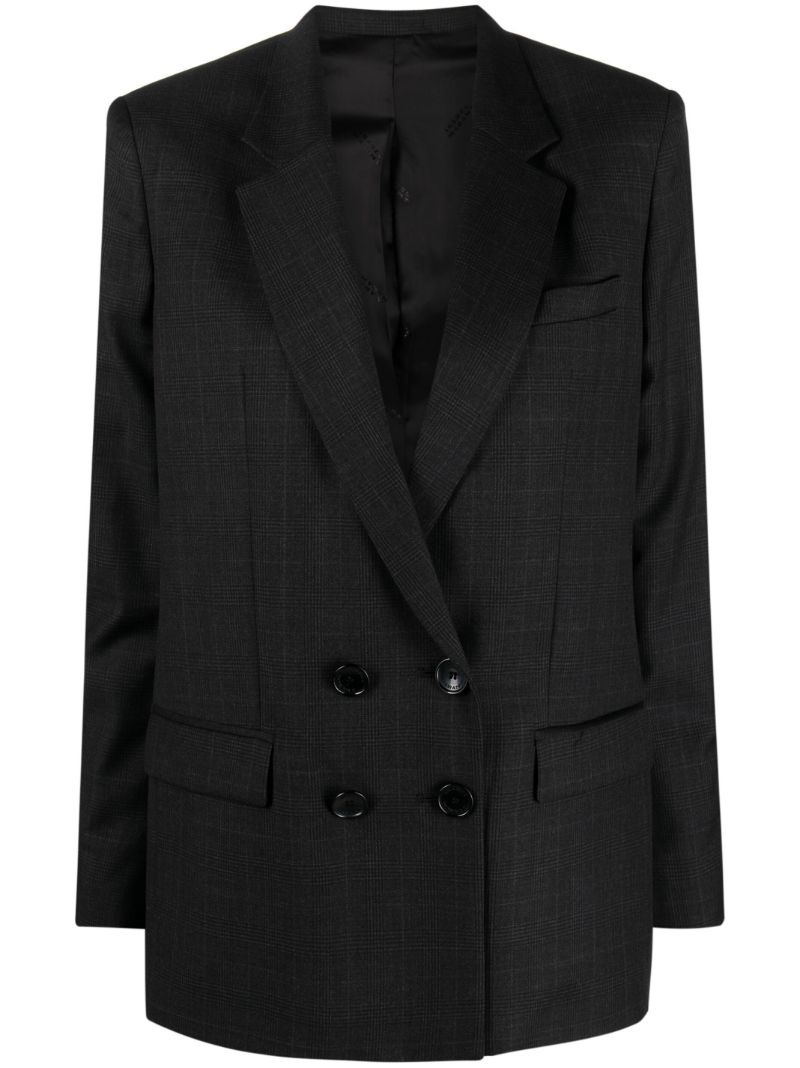 Grey Manelle Double-breasted Wool Blazer