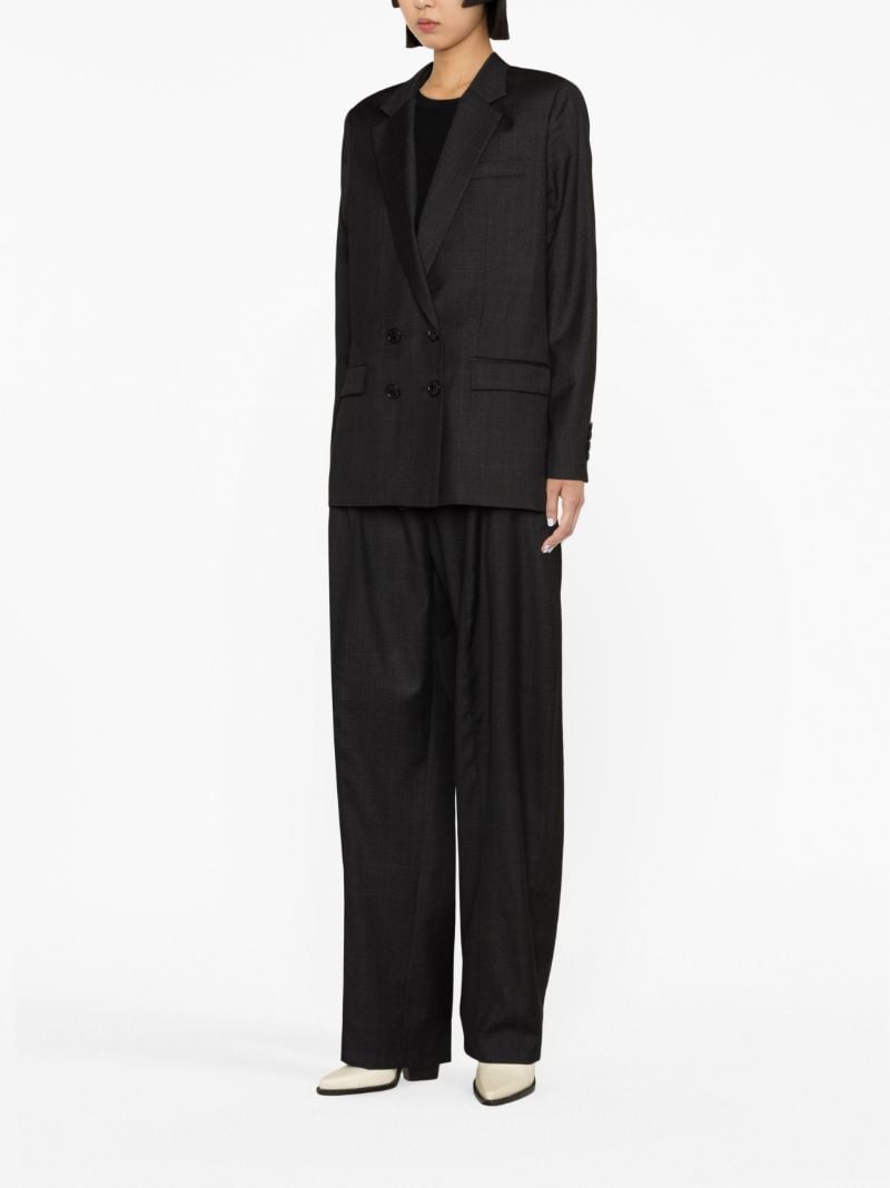Grey Manelle Double-breasted Wool Blazer