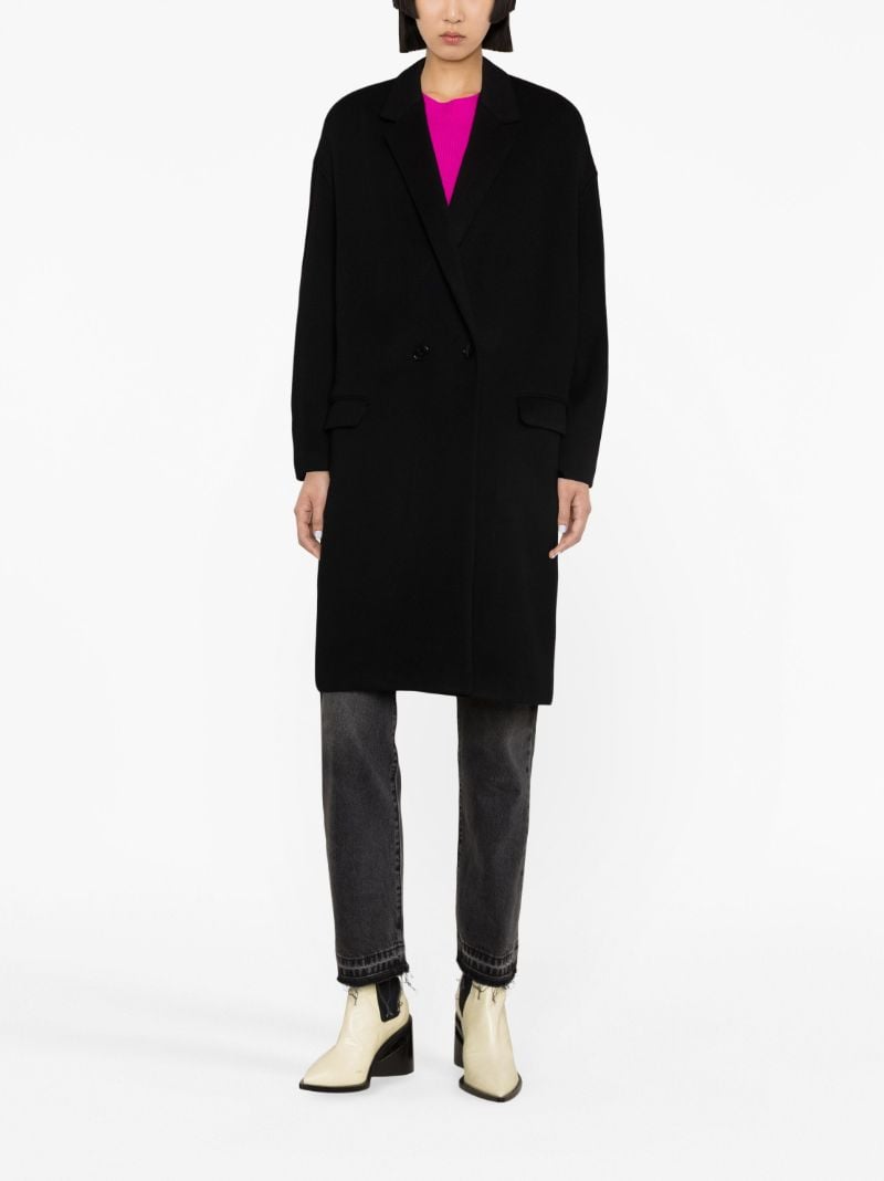 Black Double-breasted Wool Coat