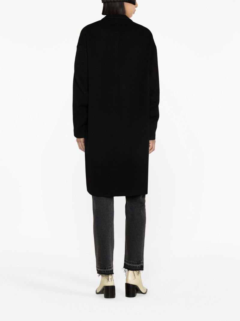 Black Double-breasted Wool Coat