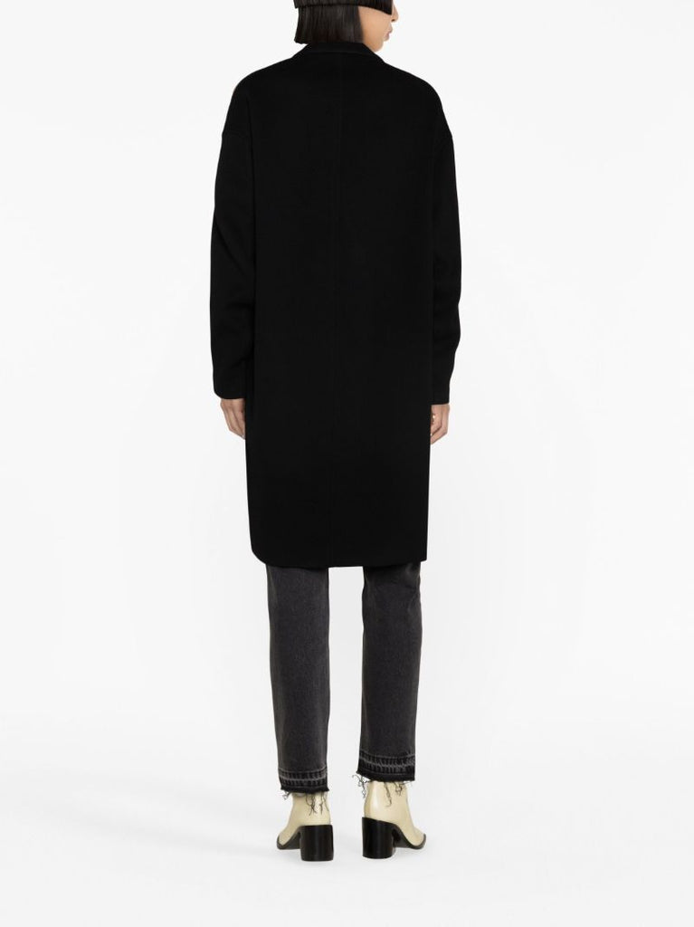 Black Double-breasted Wool Coat