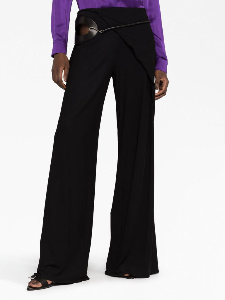 Black Wide Leg Wrap Pants